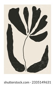 Matisse inspired contemporary collage botanical minimalist wall art poster