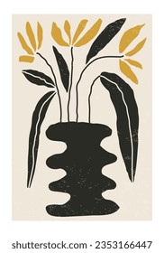 Matisse inspired contemporary collage botanical minimalist wall art poster