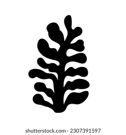 Matisse inspired element isolated, black contemporary botanical minimalist plant. Abstract summer botany shape graphic design. Vector floral Henri Matisse style illustration. Hand drawn modern leaves.