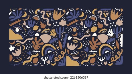 Matisse inspired geometric organic shapes. Paper cut s tyle. vector abstract contemporary boho elements for any design purposes