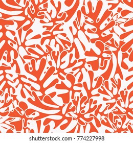 Matisse inspired shapes seamless pattern, colorful design, vector illustration