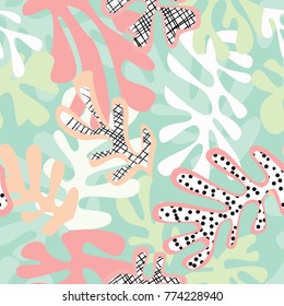 Patrón sin fisuras de Formas inspiradas en Matisse, diseño colorido, Ilustración vectorial