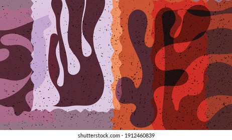 Matisse organic grange textured shapes. Abstract contemporary template with natural floral motif. Minimal mid century art background. Artistic botanical elements on flat earthy colors.