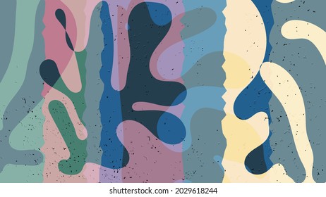 Matisse organic grange textured shapes. Abstract contemporary template with natural floral motif. Minimal mid century art background. Artistic botanical elements on flat earthy colors.