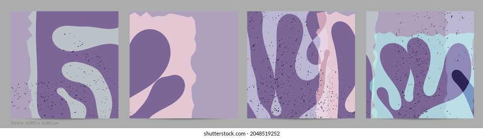 Matisse organic grange textured shapes. Abstract contemporary social media template with natural floral motif. Minimal mid century art background. Artistic botanical elements on flat earthy colors.