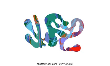 Matisse organic shape composition. Abstract illustration with natural floral motif. Minimal mid century wall art. Artistic botanical elements with bright acrylic paint texture. Collage paper cut.