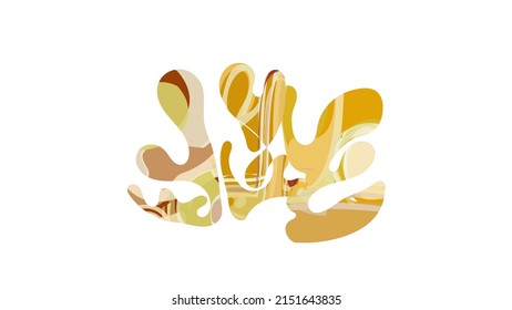 Matisse organic shape composition. Abstract illustration with natural floral motif. Minimal mid century wall art. Artistic botanical elements with bright acrylic paint texture. Collage paper cut.