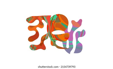 Matisse organic shape composition. Abstract illustration with natural floral motif. Minimal mid century wall art. Artistic botanical elements with bright acrylic paint texture. Collage paper cut.