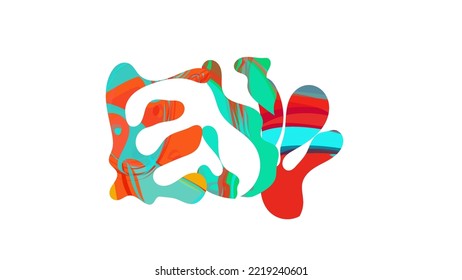 Matisse organic shape composition. Abstract illustration with natural floral motif. Minimal mid century wall art. Artistic botanical elements with bright acrylic paint texture. Collage paper cut.