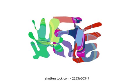 Matisse organic shape composition. Abstract illustration with natural floral motif. Minimal mid century wall art. Artistic botanical elements with bright acrylic paint texture. Collage paper cut.