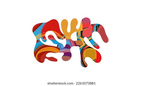 Matisse la composición de forma orgánica. Ilustración abstracta con motivos florales naturales. Mínimo arte mural de mediados de siglo. Elementos botánicos artísticos con textura de pintura acrílica brillante. Cortado de papel de colección.