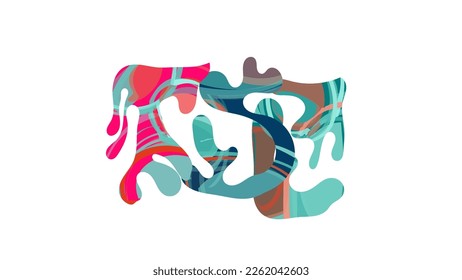 Matisse organic shape composition. Abstract illustration with natural floral motif. Minimal mid century wall art. Artistic botanical elements with bright acrylic paint texture. Collage paper cut.