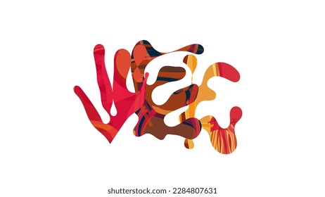 Matisse organic shape composition. Abstract illustration with natural floral motif. Minimal mid century wall art. Artistic botanical elements with bright acrylic paint texture. Collage paper cut.