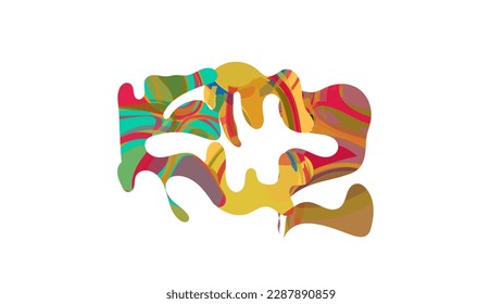Matisse organic shape composition. Abstract illustration with natural floral motif. Minimal mid century wall art. Artistic botanical elements with bright acrylic paint texture. Collage paper cut.