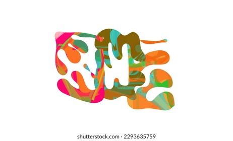 Matisse organic shape composition. Abstract illustration with natural floral motif. Minimal mid century wall art. Artistic botanical elements with bright acrylic paint texture. Collage paper cut.