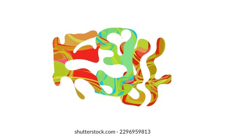 Matisse organic shape composition. Abstract illustration with natural floral motif. Minimal mid century wall art. Artistic botanical elements with bright acrylic paint texture. Collage paper cut.