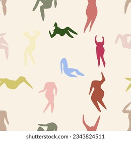 Matisse las siluetas de la gente patrón sin fisuras. Henri Matisse abstracta figuras en diferentes poses.