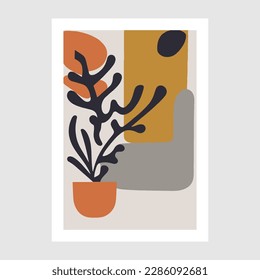 matisse style illustration  Minimalist abstract wall art poster. Minimalist vector illustration. Wall Art Pint Poster