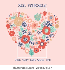 Matisse style, whimsical floral illustration. Featuring vibrant wildflowers and motivational quotes, perfect for greeting cards, home decor, or inspirational prints.