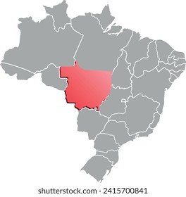 PROVINCIA DE MAPA DEL DEPARTAMENTO MATO GROSSO DE MAPA ISOMÉTRICO 3D DE BRASIL