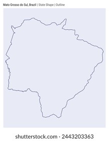 Mato Grosso do Sul, Brazil. Simple vector map. State shape. Outline style. Border of Mato Grosso do Sul. Vector illustration.