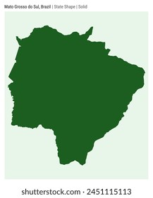 Mato Grosso do Sul, Brazil. Simple vector map. State shape. Solid style. Border of Mato Grosso do Sul. Vector illustration.