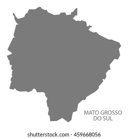 Mato Grosso do sul Brazil Map grey