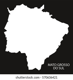 Mato Grosso do sul Brazil Map black inverted silhouette