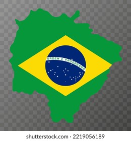 Mato Grosso do Sul Map, state of Brazil. Vector Illustration.