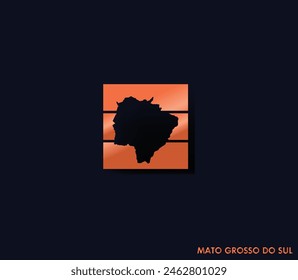 Mato Grosso do Sul mapa icono para su diseño. Unidades federativas de Brasil.