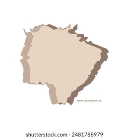 Mato Grosso do Sul Map - World Map International vector template. Brazil region silhouette vector illustration