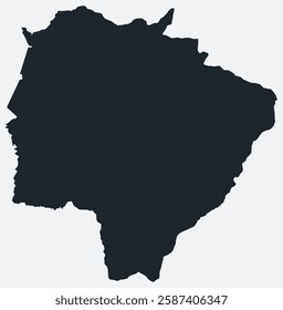 Mato Grosso do Sul map. Just a simple border map. Shape of the state. Flat blank Mato Grosso do Sul outline. Vector boundary illustration.