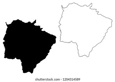 Mato Grosso do Sul (Region of Brazil, Federated state, Federative Republic of Brazil) map vector illustration, scribble sketch Mato Grosso do Sul map