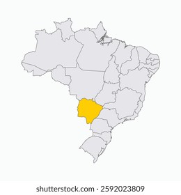 Mato Grosso Do Sul Region highlighted on Brazil map