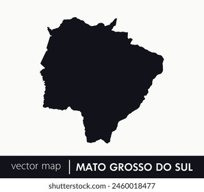 Mato Grosso do Sul state map. Federative unit of Brazil. Vector map for any needs.	