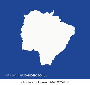 Mato Grosso do Sul state map. Federative unit of Brazil. Vector map for any needs.	