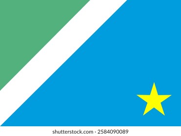 mato grosso do sul state flag, state of Brazil. Flag icon. Standard color. Vector illustration.	