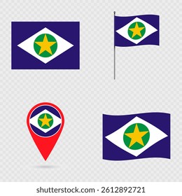 Mato Grosso Flag Set, State of Brazil.