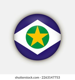 Bandera Mato Grosso, estado de Brasil. Ilustración vectorial.