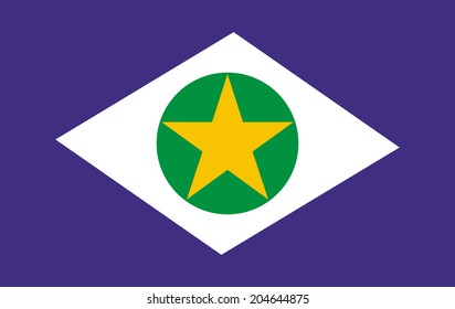 Mato Grosso flag vector illustration isolated. Brasil region symbol. Brazil state flag