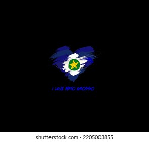 El corazón de la bandera grunge de Mato Grosso para su diseño.	Unidades federativas de Brasil.