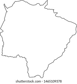 Mato Grosso  South state map in brazil