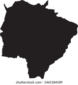 Mato Grosso  South state map in brazil