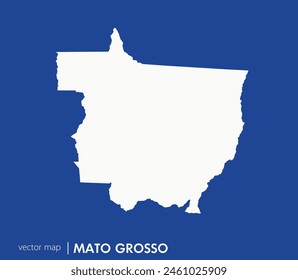 Mapa estatal de Mato Grosso. Unidad federativa de Brasil. Mapa de Vector para cualquier necesidad.	