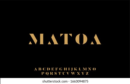 matoa, elegant sans serif typeface uppercase alphabetical vector