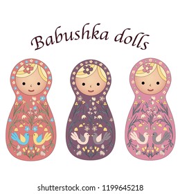 matreshka babushka Russian dolls vector art