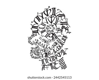 Matric face handdrawn typography ilustration typography mindfulness