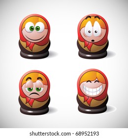 Matrioshka stile smileys