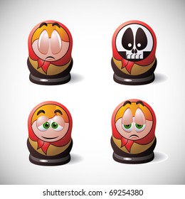 Matrioshka stile smileys