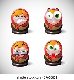 Matrioshka stile smileys